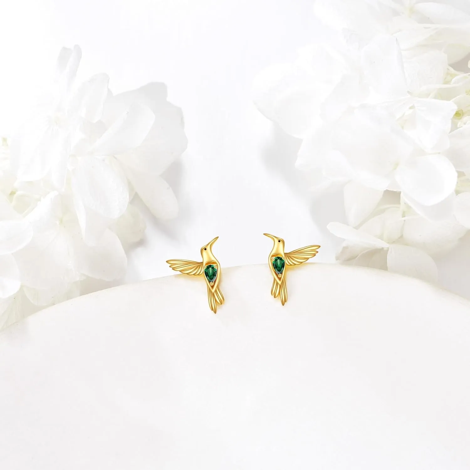 14K Real Gold Earrings Animal Stud for Women Solid Yellow Gold Cute Insect Jewelry Gifts for Girlfriend Wife Mom