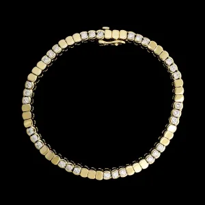 14K Yellow Gold Estate Diamond Tennis Bracelet
