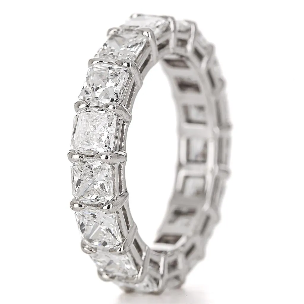 4.18ctw Radiant Diamond Eternity Band - Platinum