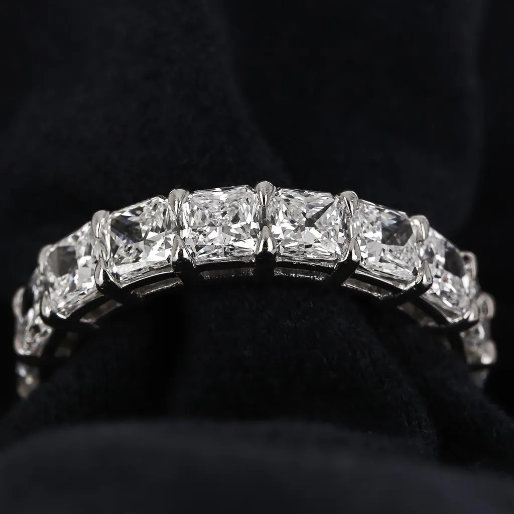 4.18ctw Radiant Diamond Eternity Band - Platinum