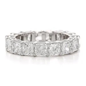 4.18ctw Radiant Diamond Eternity Band - Platinum