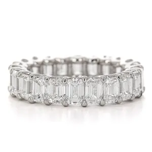 4.98ctw Emerald Diamond Eternity Band - 950 Platinum