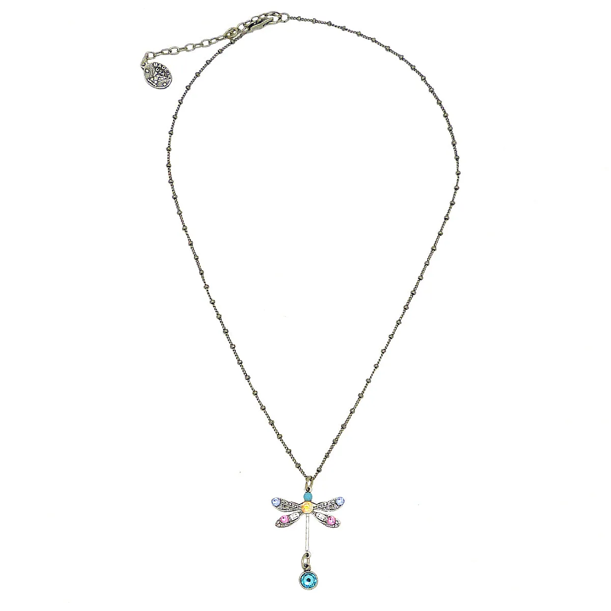 Anne Koplik Swarovski Crystal Single Dragonfly Necklace NSG402LTU Silver
