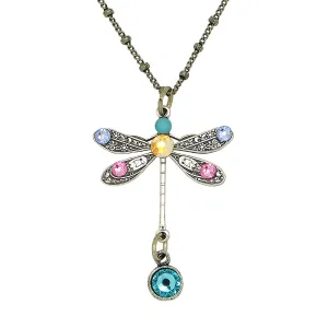 Anne Koplik Swarovski Crystal Single Dragonfly Necklace NSG402LTU Silver