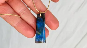 Boulder Opal and Gold Plated Necklace. Snake Chain