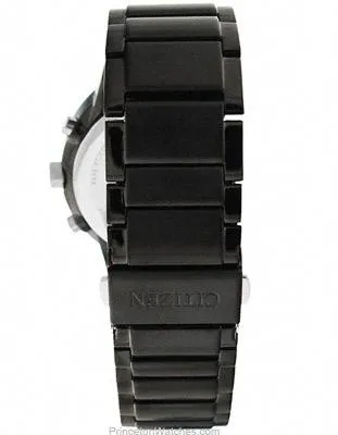 Citizen Eco-Drive Axiom Mens Chronograph - Black Dial&#44; Case and Bracelet - Date