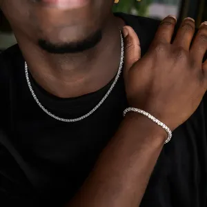 Diamond Mixed Oval Cut Tennis Chain   Bracelet Bundle - 3mm