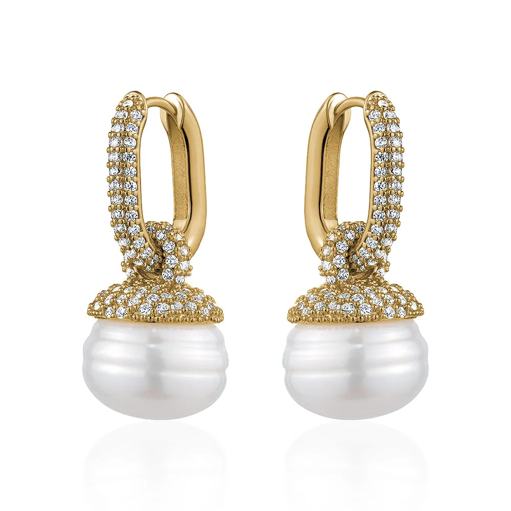 DROP PEARL CREYSTAL OVAL HUGGIES