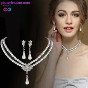 European And American Jewelry Bride Pearl Crystal With Short