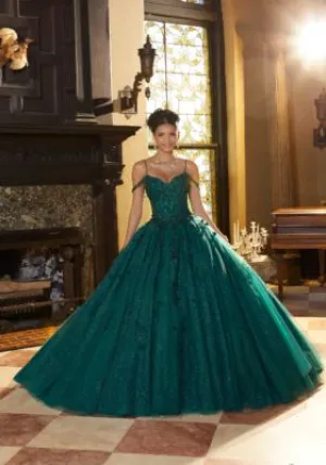 Floral Lace Dress with Three-Dimensional Appliqus