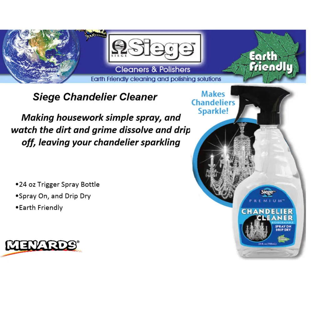 Glass Crystal Chandelier Cleaner Spray Light Fixture Glass Dining Solution 24 Oz