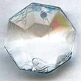 Hexagon Chandelier Crystal with two holes. 18mm dia. Pkg 10. B11-CR-0391