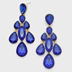 iLLASPARKZ Crystal Stone Teardrop Chandelier Earrings