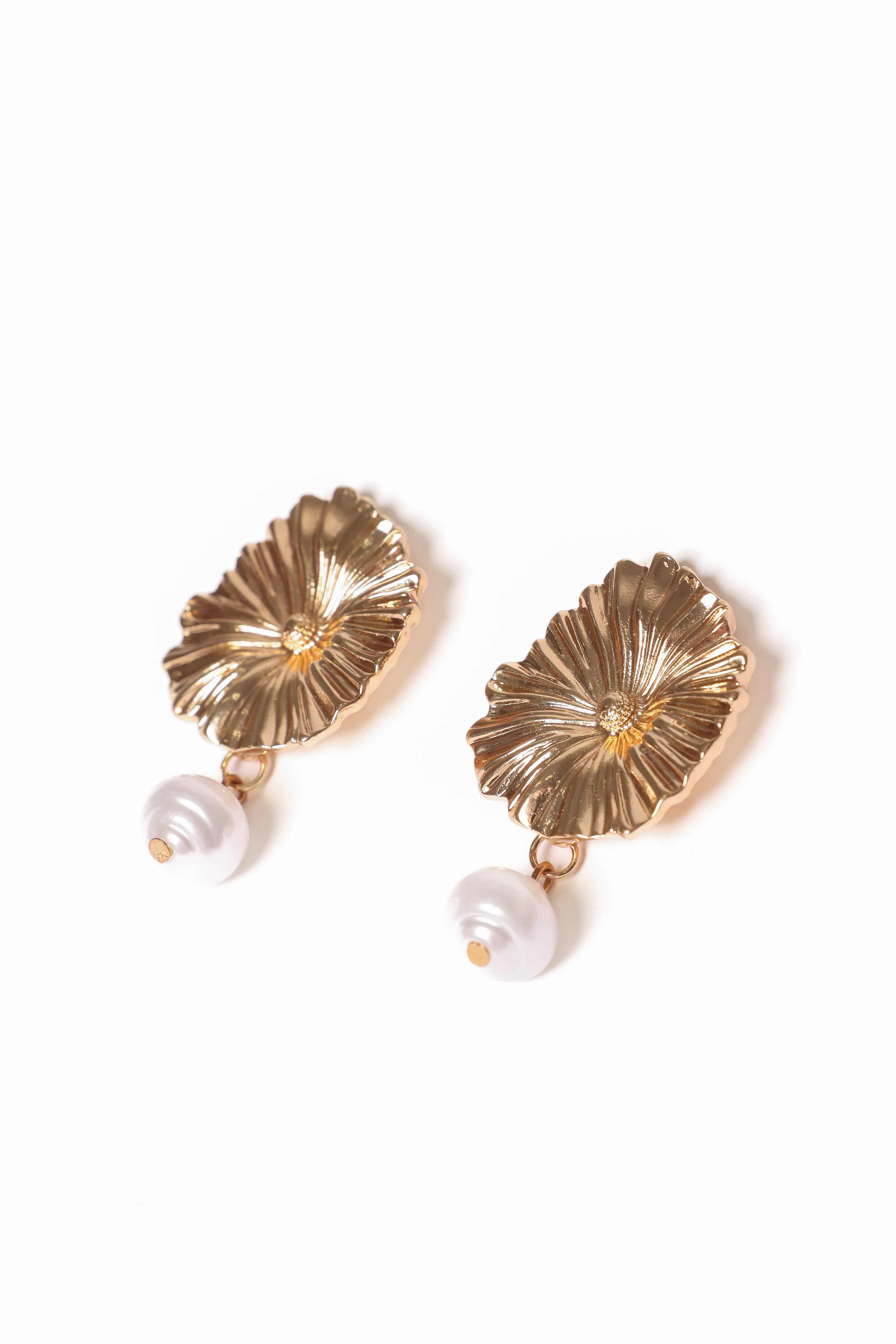 Jett Earrings - Gold/Pearl