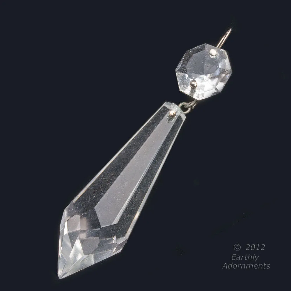 Large Faceted Crystal Chandelier Pendant. 20x65mm. Japan. Pkg 1. b11-cr-0520