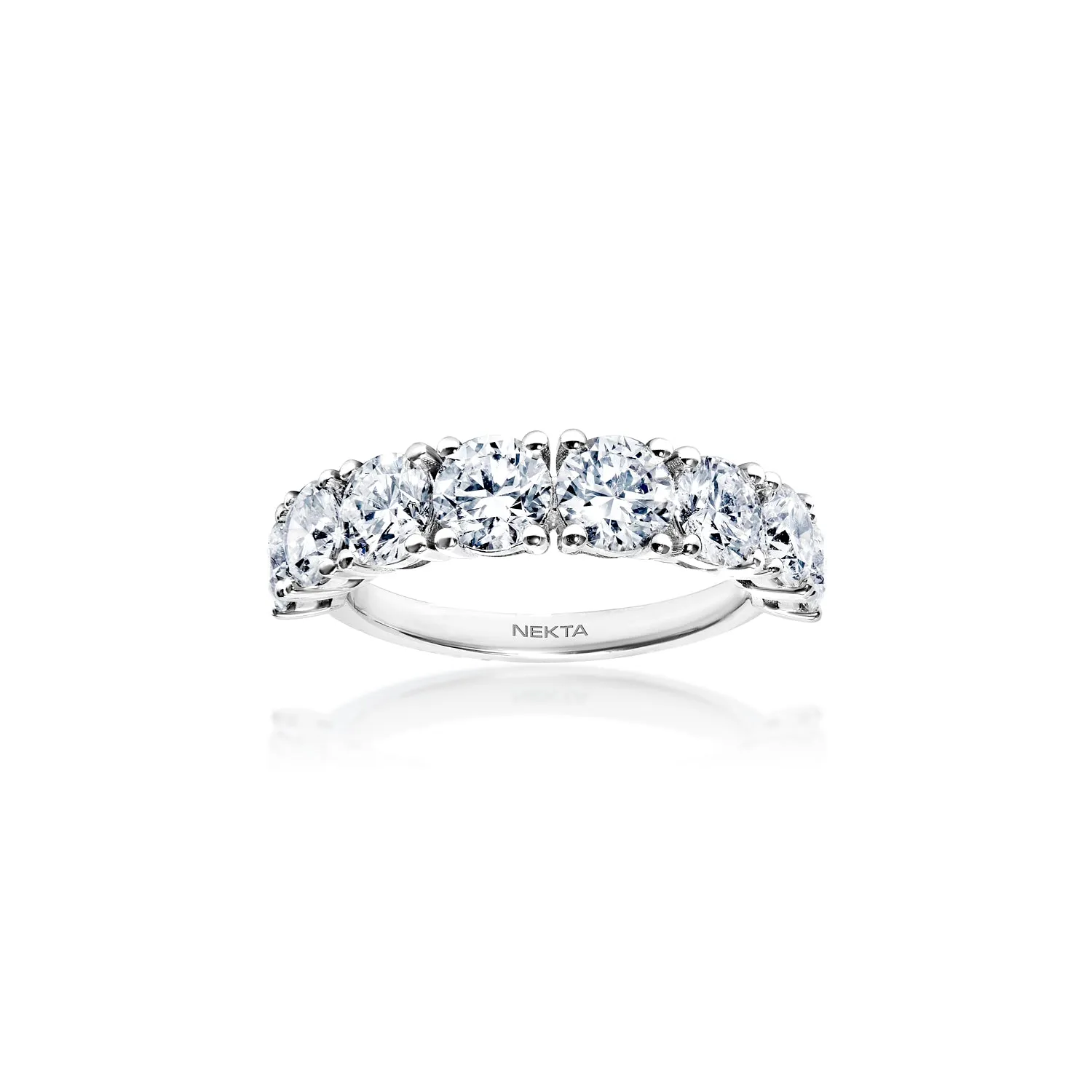 Leticia 3 Carat Round Brilliant Diamond Half Eternity Band in 14k White Gold