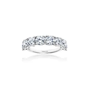 Leticia 3 Carat Round Brilliant Diamond Half Eternity Band in 14k White Gold