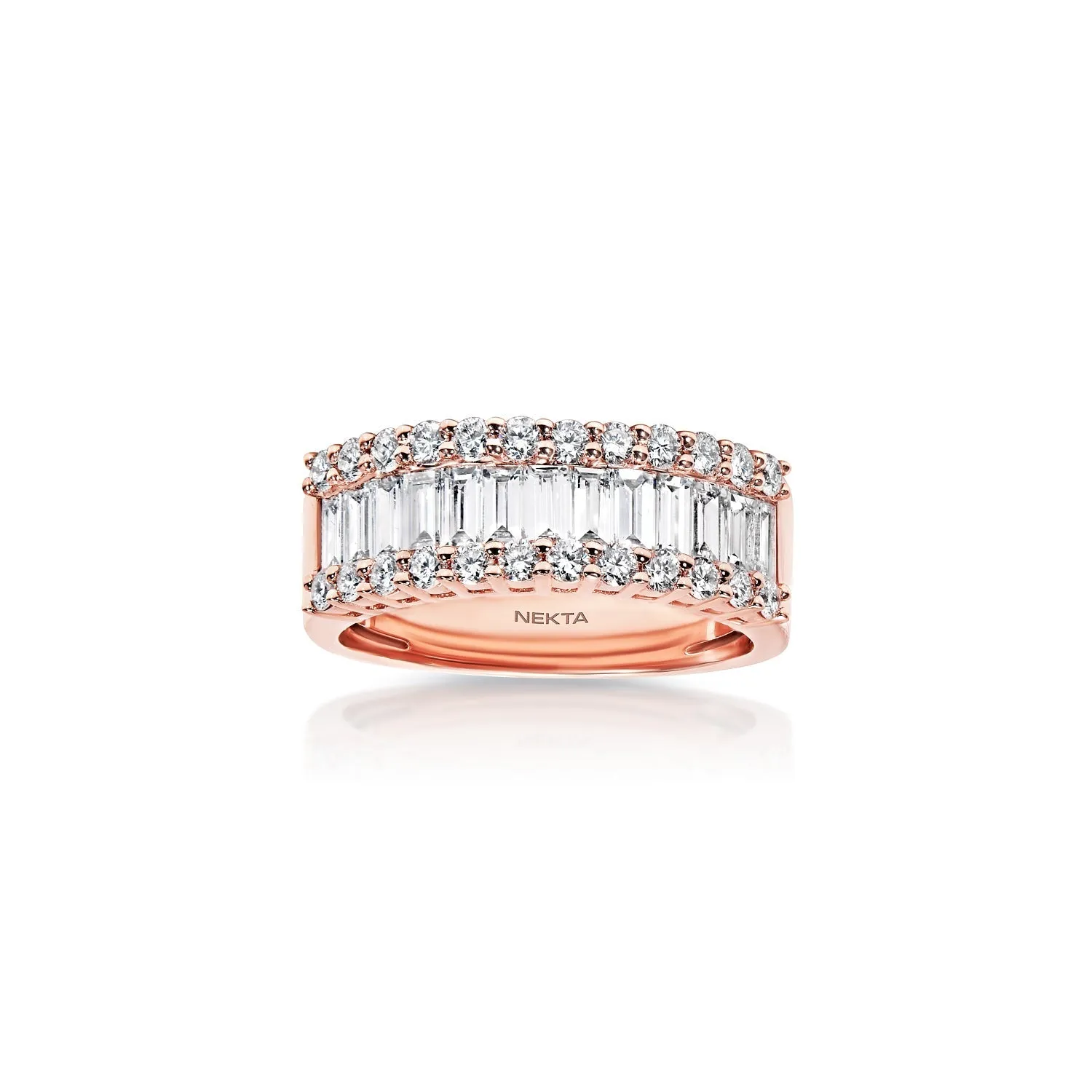 Letty 2 Carat Combine Mix Shape Diamond Half Eternity Band In 14k Rose Gold
