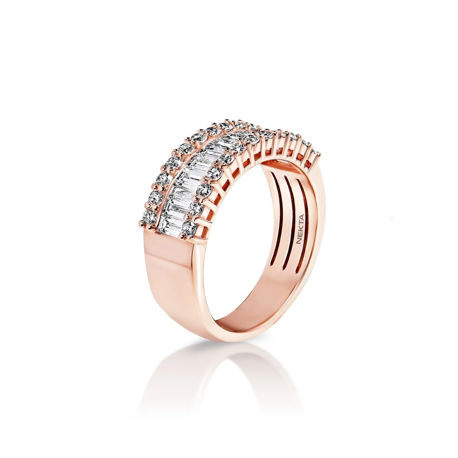 Letty 2 Carat Combine Mix Shape Diamond Half Eternity Band In 14k Rose Gold