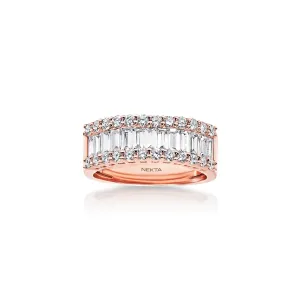 Letty 2 Carat Combine Mix Shape Diamond Half Eternity Band In 14k Rose Gold