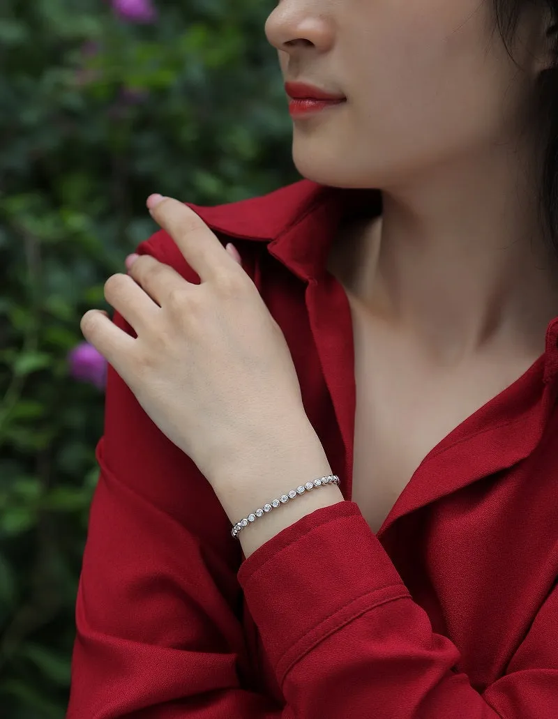 Luxury Moissanite Diamond Silver Bracelet