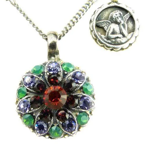 Mariana Guardian Angel Crystal Pendant Necklace 1003 Orange Purple Green Amethyst
