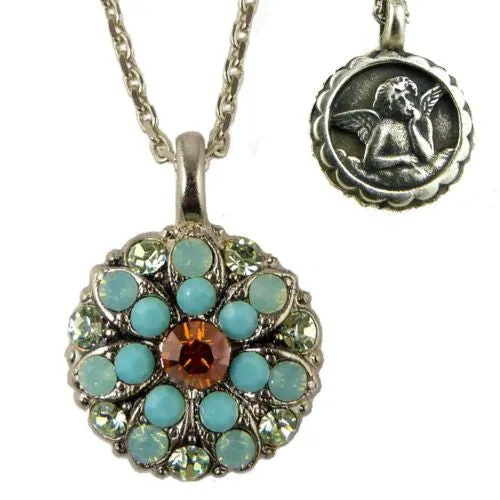 Mariana Guardian Angel Crystal Pendant Necklace 1317 Opal Silver