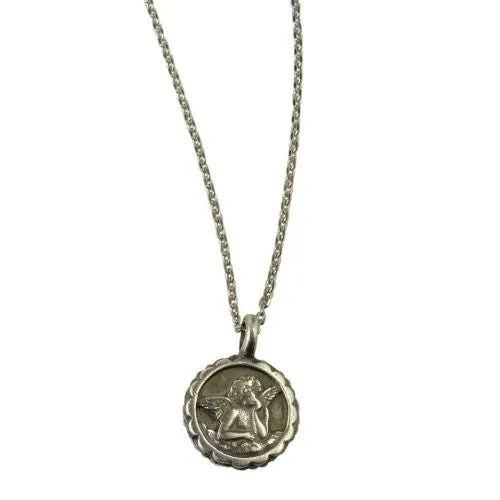 Mariana Guardian Angel Crystal Pendant Necklace 1317 Opal Silver