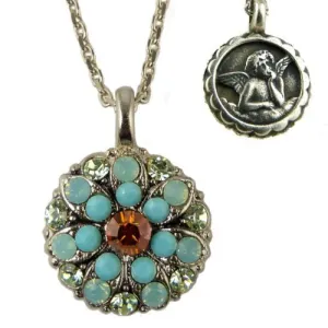 Mariana Guardian Angel Crystal Pendant Necklace 1317 Opal Silver