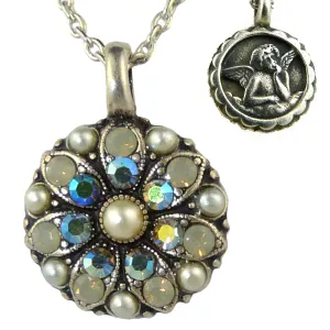 Mariana Guardian Angel Crystal Pendant Necklace 1341 Pearl Opal Blue