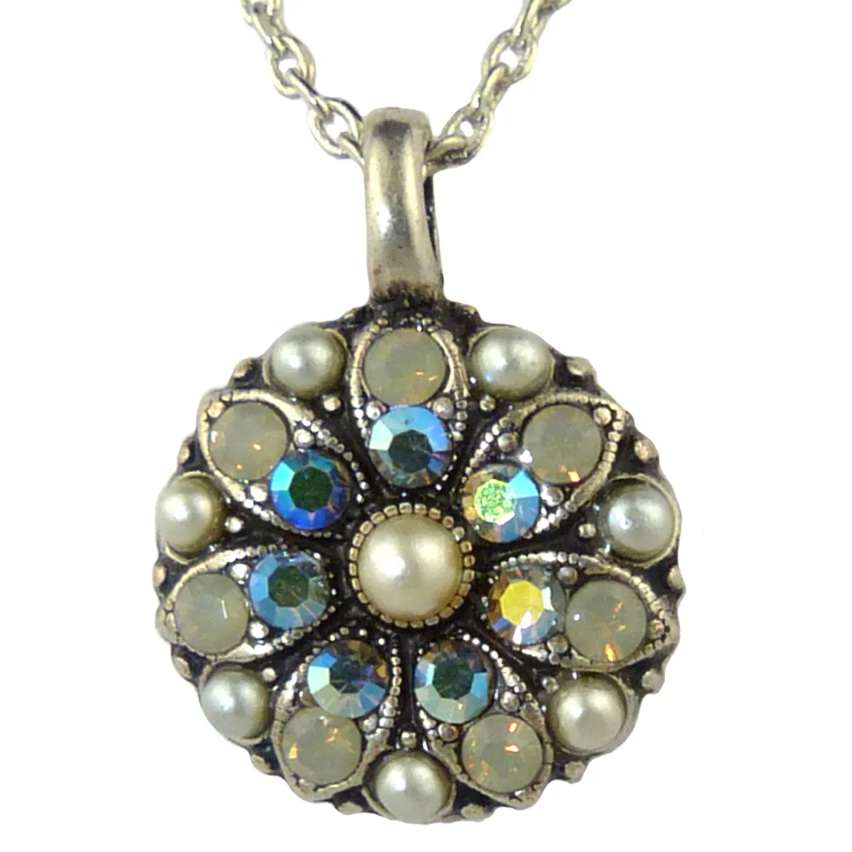 Mariana Guardian Angel Crystal Pendant Necklace 1341 Pearl Opal Blue