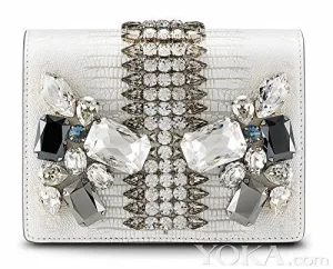 MCM Romantic Chandelier Handbag White Ivory Swarovski Soft Leather Bag Purse NEW