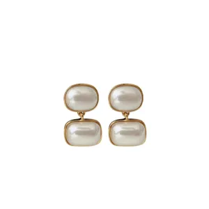 Modern Pearl Drop Earrings