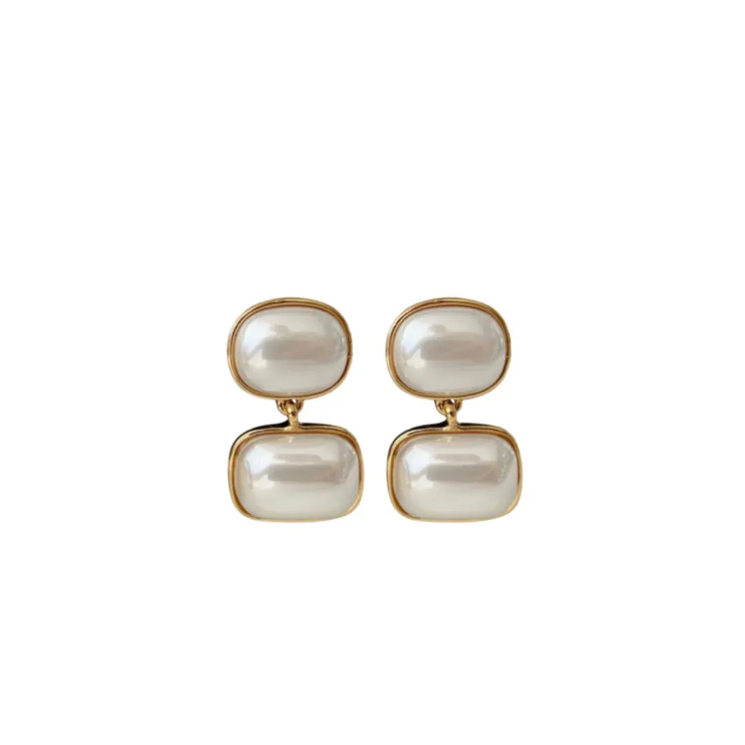 Modern Pearl Drop Earrings
