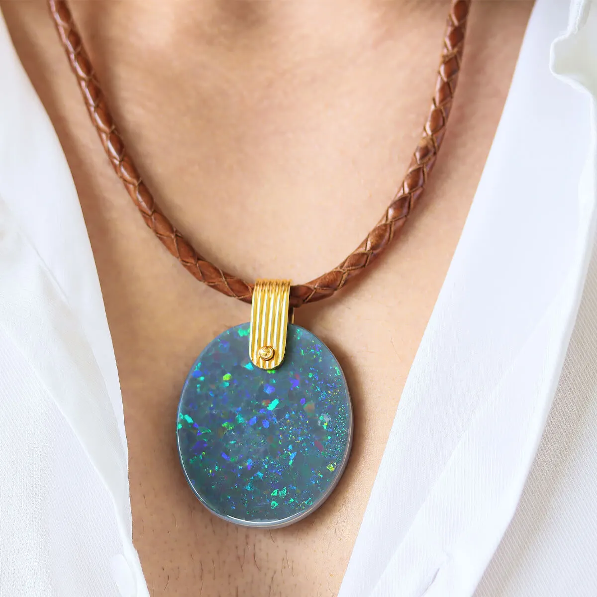Mystical Black Opal Necklace