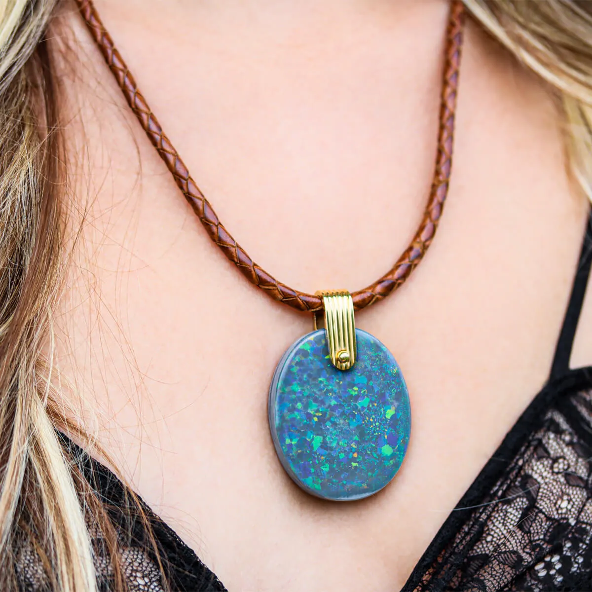 Mystical Black Opal Necklace