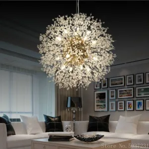 Nordic Modern Crystal Chandelier Dandelion Chandelier Lights Pendant Lamp