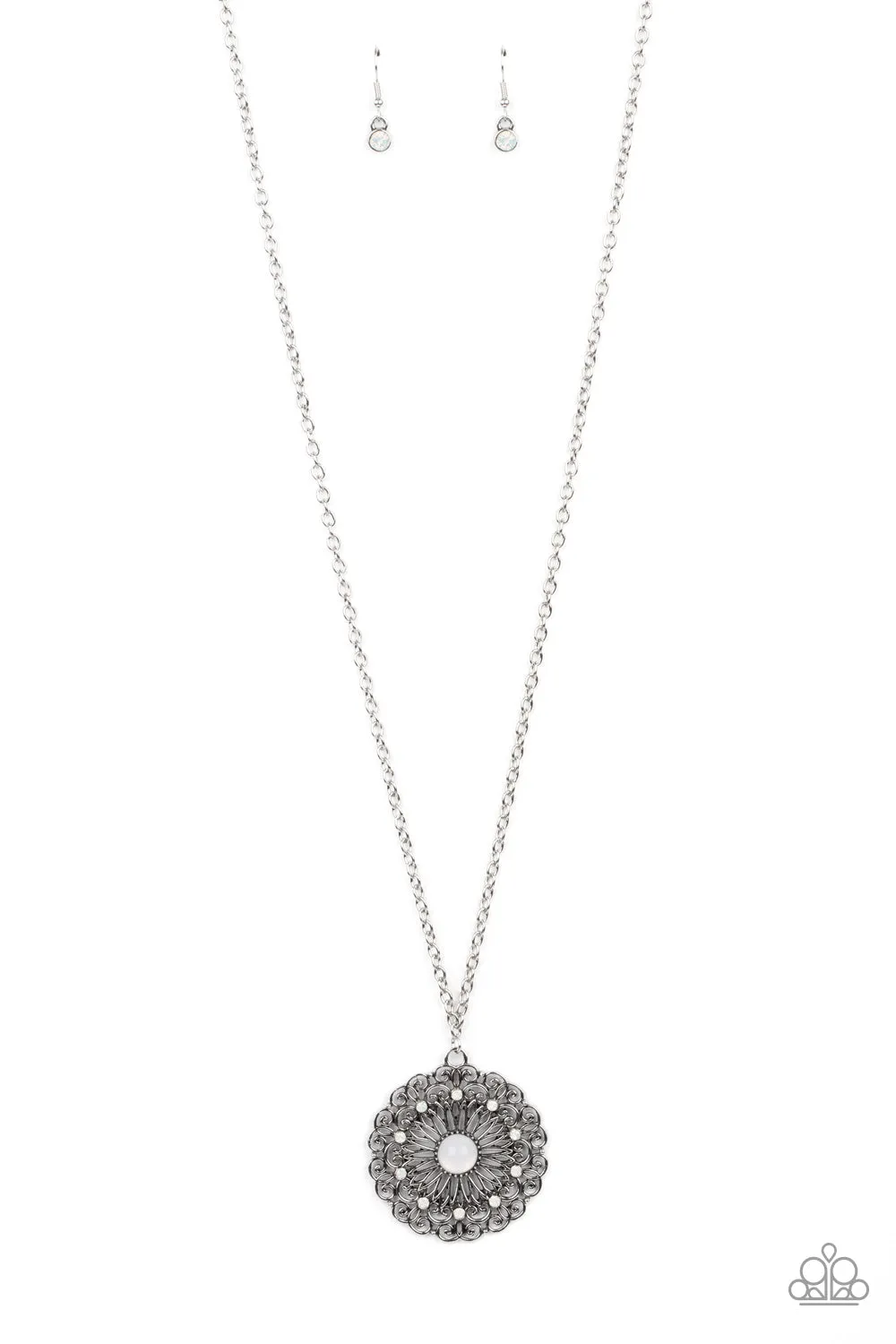 Opal Gardens - White Necklace Paparazzi Accessories