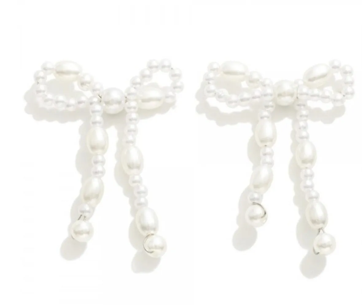 Pearl Bow Earrings