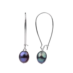 Pearl Earrings-Kidney Wire Large | Peacock