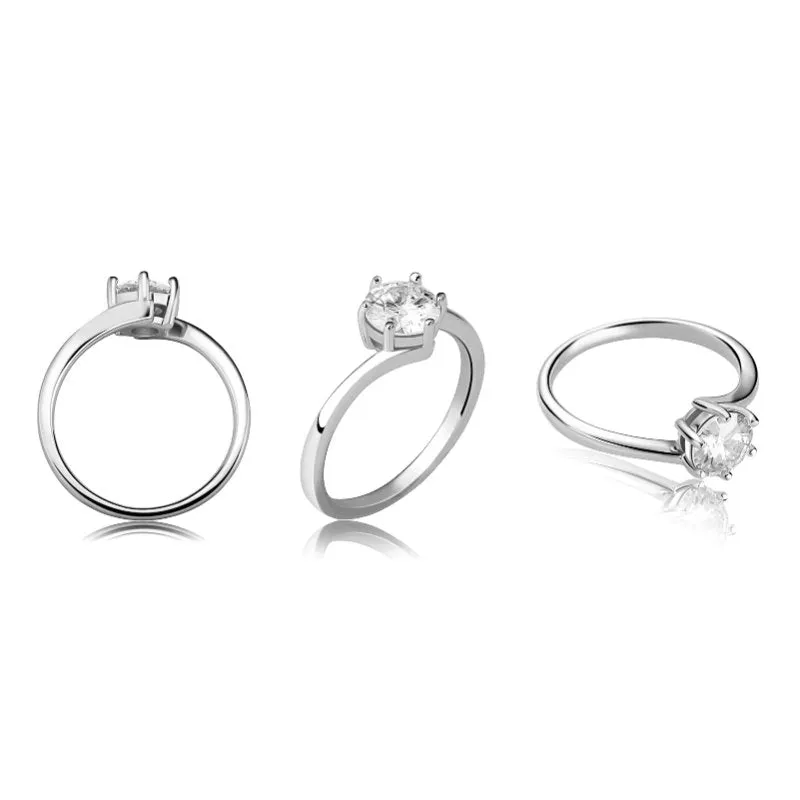 Six-Claw 1 Carat Moissanite Couple Ring (GRA Certificate)