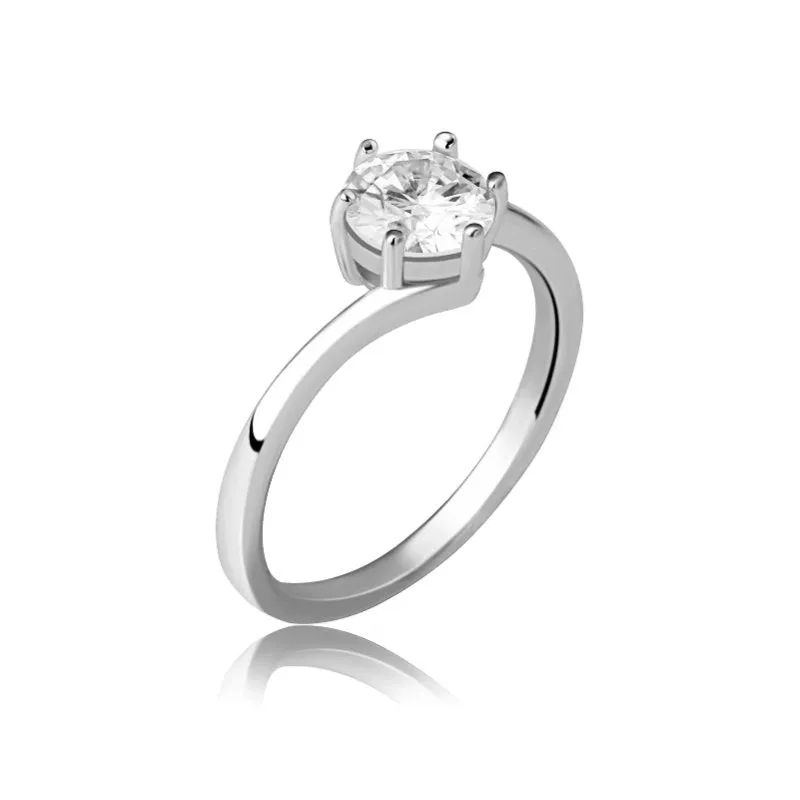 Six-Claw 1 Carat Moissanite Couple Ring (GRA Certificate)