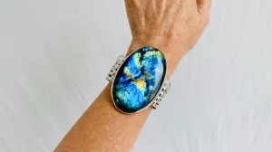Sterling Labradorite Cuff Bracelet.