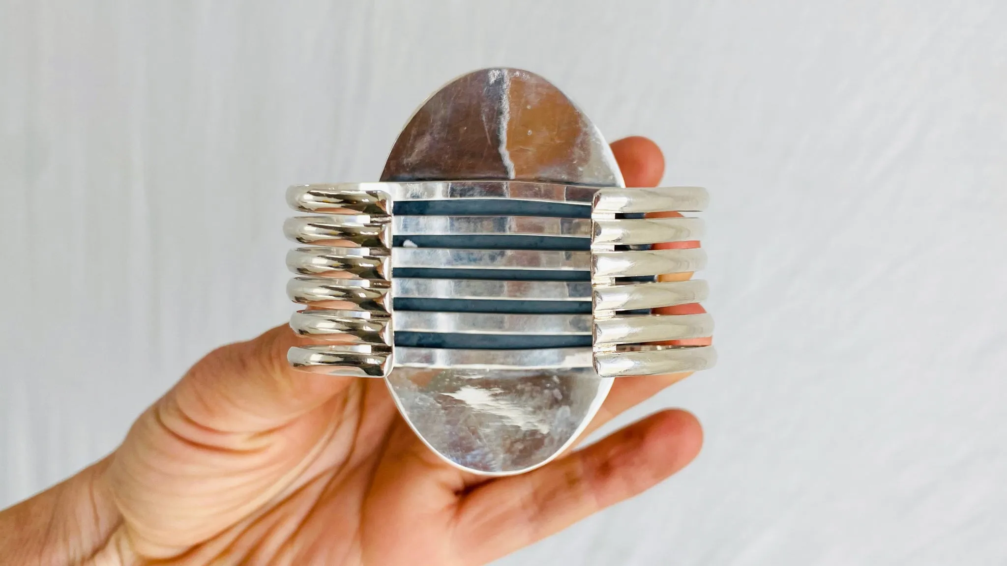 Sterling Labradorite Cuff Bracelet.