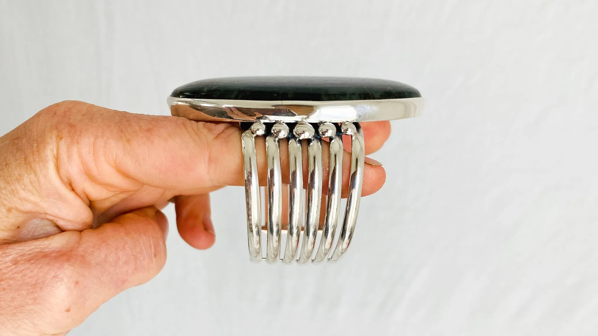 Sterling Labradorite Cuff Bracelet.