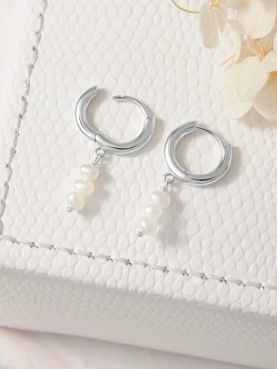 Triple Drop Pearl Huggies