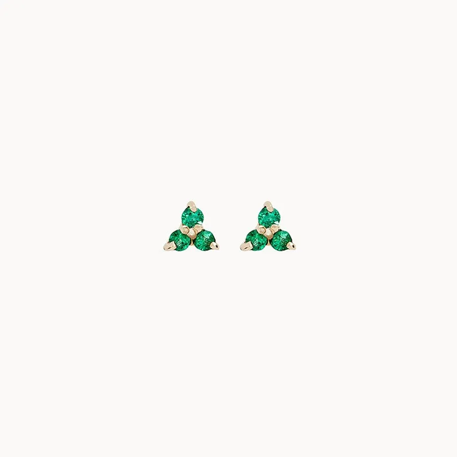 Tripod Emerald Earring (14K Gold)
