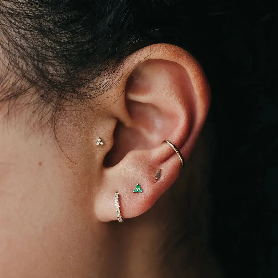 Tripod Emerald Earring (14K Gold)