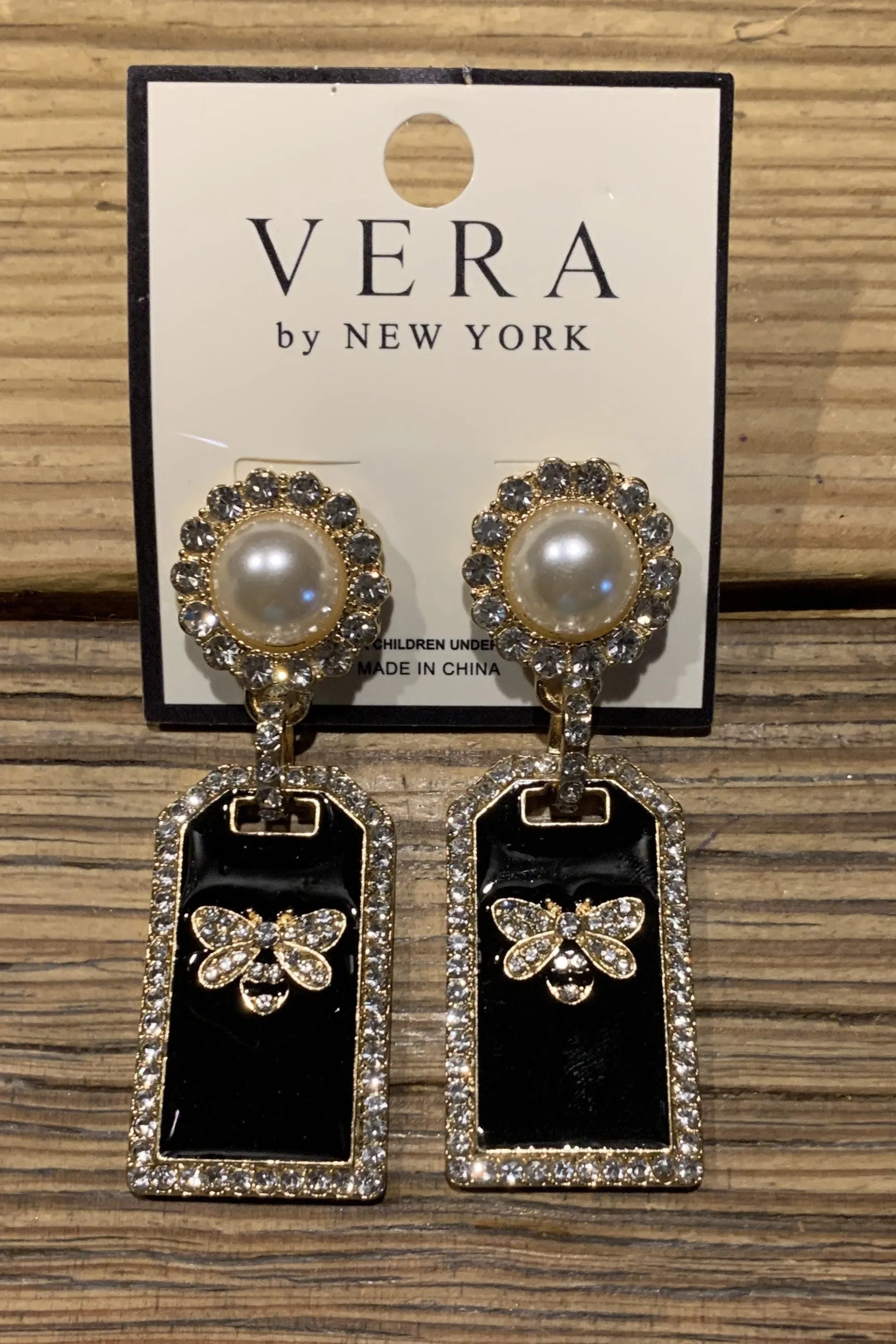 Vera Pearl And Bee Drop Earrings