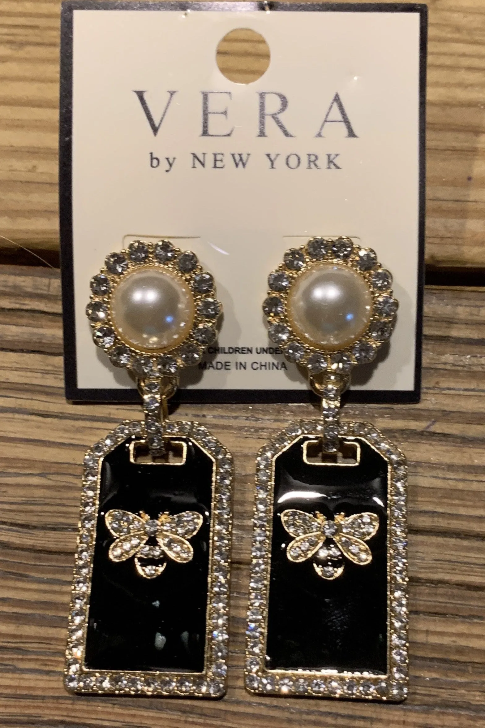 Vera Pearl And Bee Drop Earrings